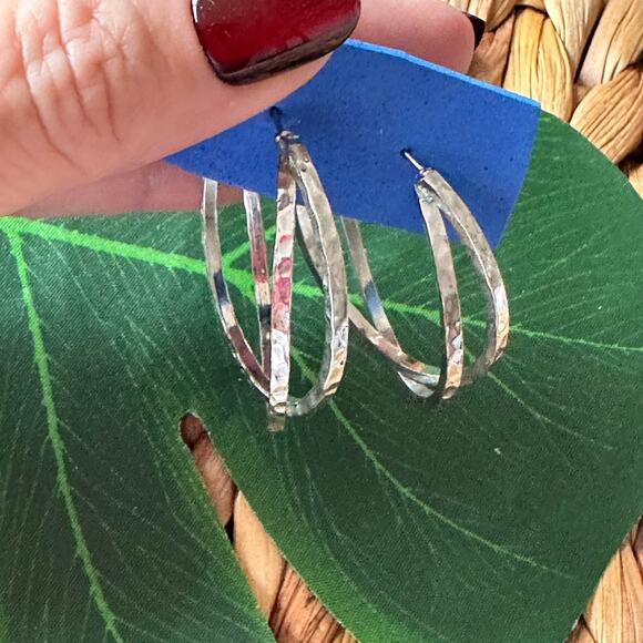 BOGO FREE SILVER TONE HOOP EARRINGS - Picture 2 of 6